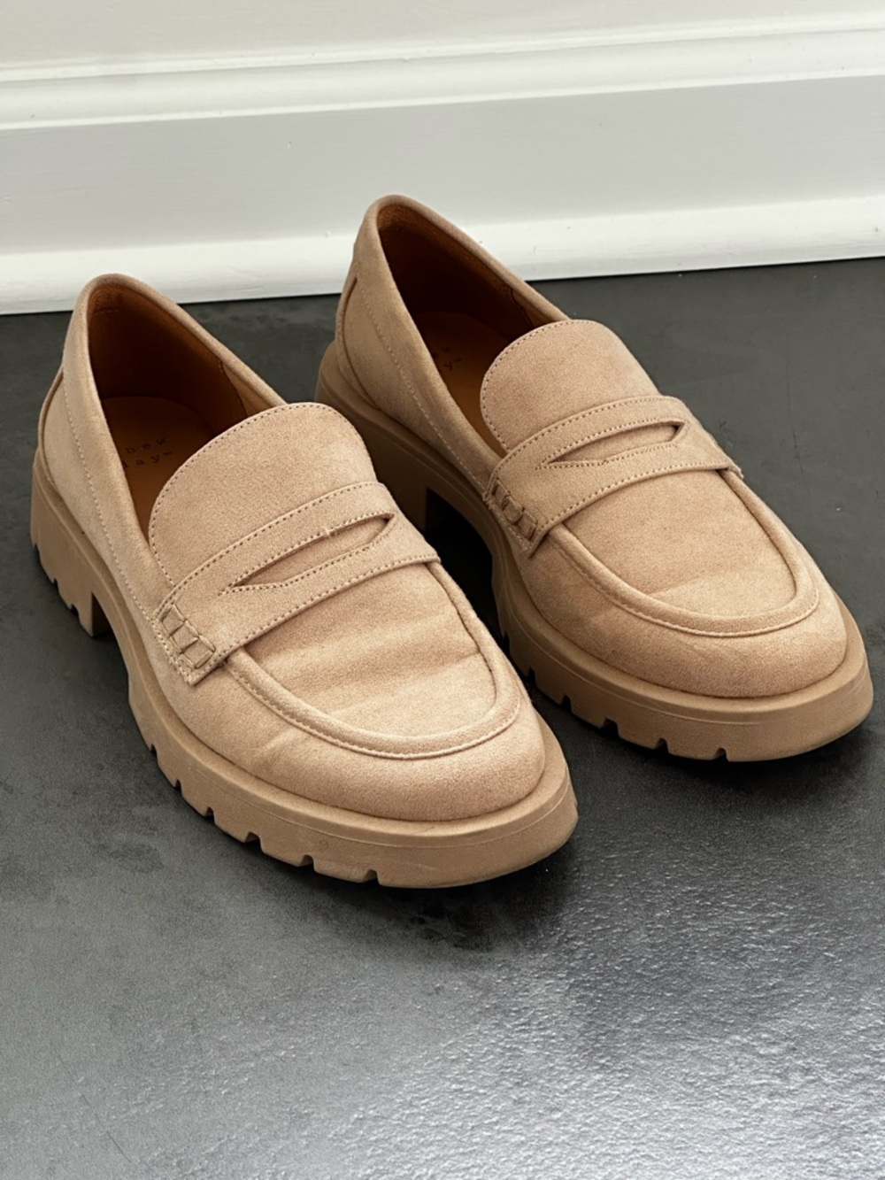 Women’s Suede Penny Loafers in Beige - Classic Slip-On Style